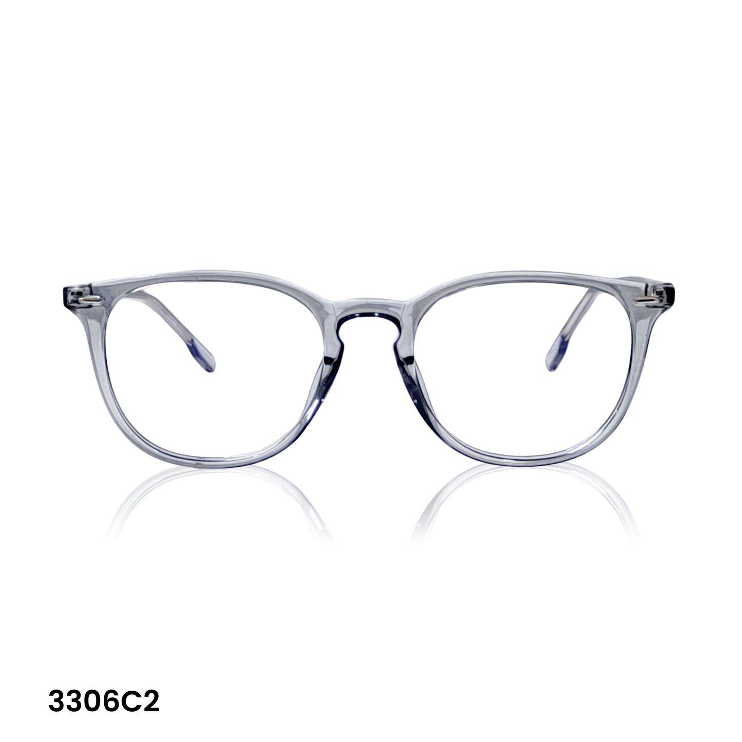 Powered Prescription Glasses – Premium Transparent Grey Acetate Square Frame for Men & Women