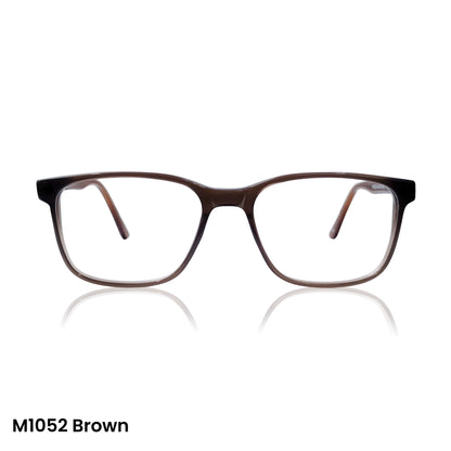 Powered Glasses – Grey Transparent Square Prescription Frame for Men & Women