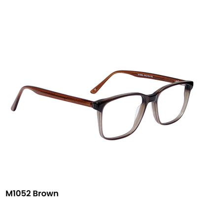 M1052/ UNISEX Premium brown square frame paired with digital progressive lenses featuring a wide corridor for smooth, comfortable vision at all distances.